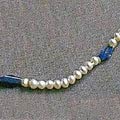 325: Beaded white,blue pearl necklaces