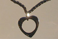 458: Beaded Black hematite  heart necklaces