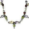 494: Silver Setting multi-color multi-stone  wedding necklaces