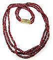 5103: Beaded red ruby multistrand necklaces