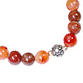 5503: Beaded black,orange carnelian necklaces