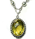 Design 5558: green,yellow lemon quartz pendant necklaces