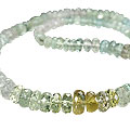 5617: Beaded Green,blue,aqua aquamarine  chipped necklaces
