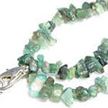Design 5619: green emerald chipped necklaces