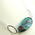 5978: Blue agate  chunky necklaces