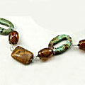 Design 5984: brown,green,multi-color jasper chunky necklaces