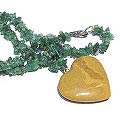 6002: Beaded brown,green aventurine  chipped necklaces