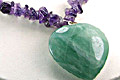 6004: Beaded purple, green amethyst  chipped necklaces
