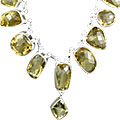 Design 6294: yellow lemon quartz adjustable necklaces