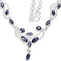 Design 6296: blue iolite drop necklaces