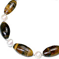 6299: brown,white tiger eye necklaces