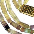6300: brown,green,yellow fluorite  multistrand necklaces