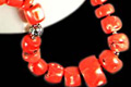 Design 6308: orange coral chunky, contemporary, mens necklaces