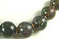 6310: Beaded green moss agate necklaces
