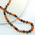 Design 6479: brown,orange,red carnelian halloween, mens necklaces