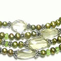 Design 7385: green,yellow lemon quartz necklaces