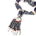 Design 7399: black,purple,white pearl multistrand necklaces