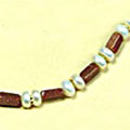 7400: Beaded White, Rust pearl necklaces