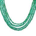 7413: Beaded green onyx  multistrand necklaces
