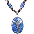 Design 7425: blue lapis lazuli christian necklaces