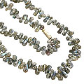 7434: Beaded green labradorite  drop necklaces