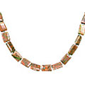 7437: Beaded Rust, Brown unakite necklaces