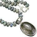 Design 7450: green labradorite necklaces