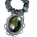 Design 7451: green labradorite pendant necklaces
