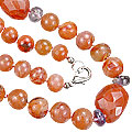 Design 7476: orange,purple carnelian halloween necklaces