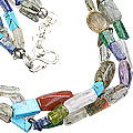 7478: Beaded blue,orange,multi-color multi-stone  multi-stone necklaces