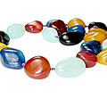 Design 7491: multi-color onyx chakra, tumbled necklaces