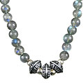 7498: Beaded gray labradorite necklaces