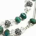 Design 7538: blue,green chrysoprase necklaces