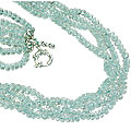 7578: Blue aquamarine  multistrand necklaces