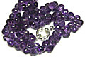 7585: Silver Beaded Purple amethyst  briolettes necklaces
