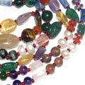 Design 7614: multi-color multi-stone tribal necklaces