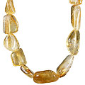 7713: Yellow citrine  tumbled necklaces