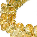 Design 7729: yellow citrine briolettes necklaces
