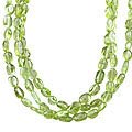 7897: Beaded Green peridot  multistrand necklaces
