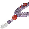 7945: Beaded Purple,Orange,white multi-stone  donut necklaces