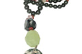 7950: Beaded Black, Orange multi-stone  donut necklaces