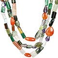 7976: Beaded multi-color multi-stone adjustable necklaces