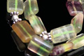 7977: Silver Beaded Green fluorite necklaces