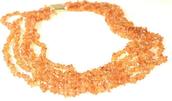 7980: orange,white carnelian  strand necklaces