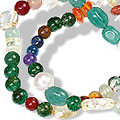 Design 8073: green,purple,yellow multi-stone chunky necklaces