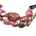Design 8414: brown,green,pink tourmaline necklaces