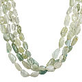 8839: Green aquamarine  multistrand necklaces