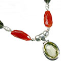 Design 9016: brown,yellow carnelian chunky necklaces