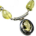 Design 9020: yellow lemon quartz pendant necklaces