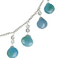 9029: Blue, White chalcedony necklaces